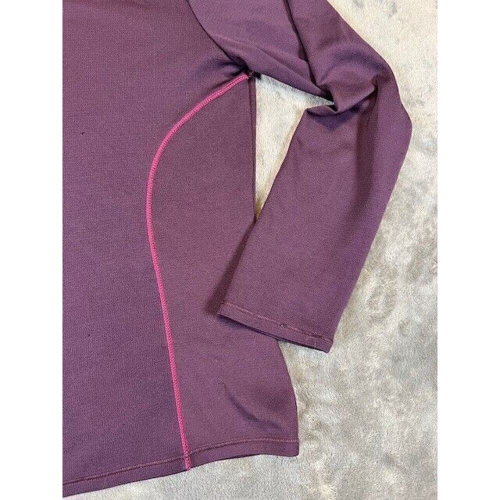 Reebok Women's Stretch Nylon Play Dry L/S V-Neck Purple Athletic T Shirt - S - Picture 6 of 8